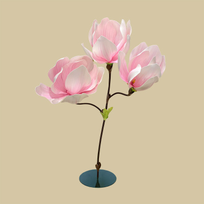 Gigantblume Magnolie weiß-rosa - auf Metallständer