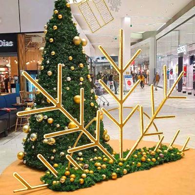 Weihnachtsdekoration mieten LED Schneeflocke mit Weihnachtsbaum